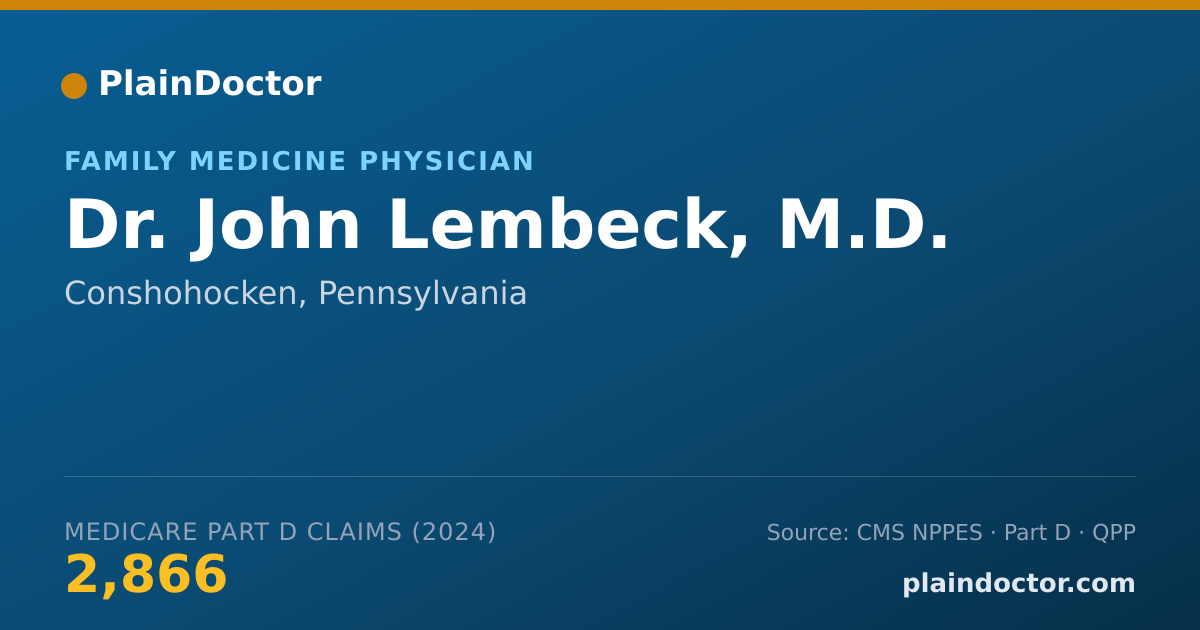 Shareable card for John Lembeck, M.D. - Family Medicine Physician, Conshohocken, PA