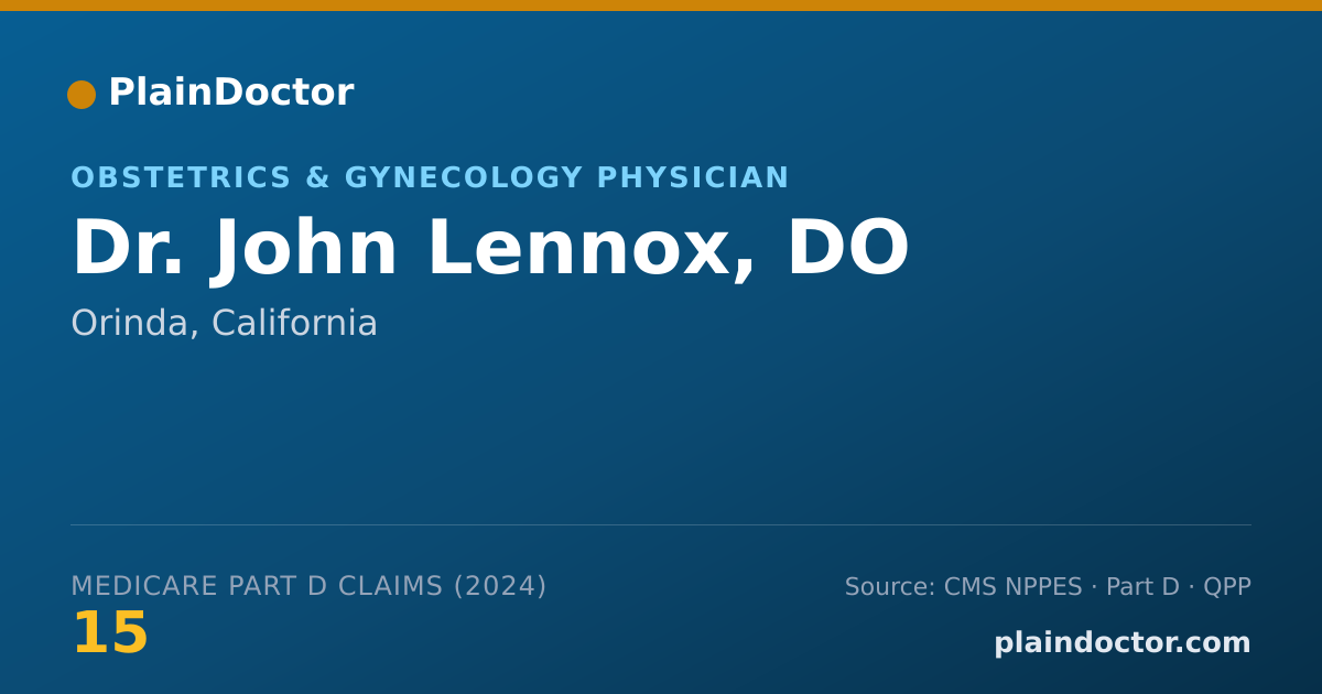 Shareable card for John Lennox, DO - Obstetrics & Gynecology Physician, Orinda, CA