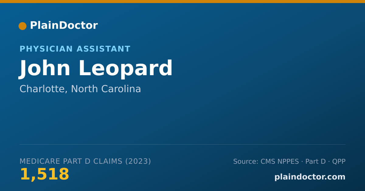 Shareable card for John Leopard - Physician Assistant, Charlotte, NC