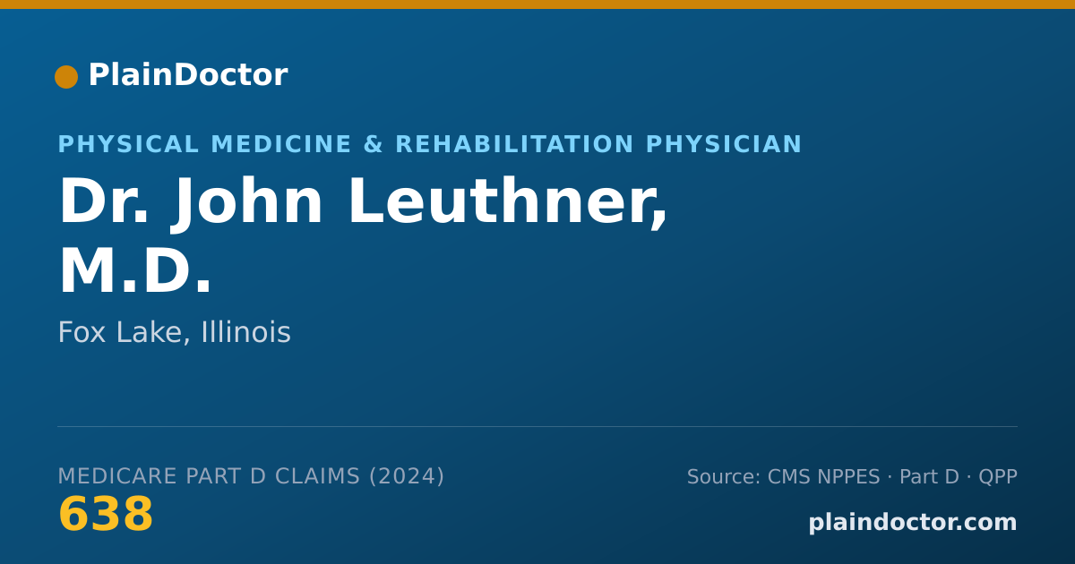 Shareable card for John Leuthner, M.D. - Physical Medicine & Rehabilitation Physician, Fox Lake, IL