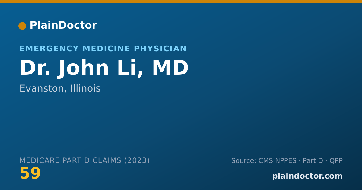 Shareable card for John Li, MD - Emergency Medicine Physician, Evanston, IL