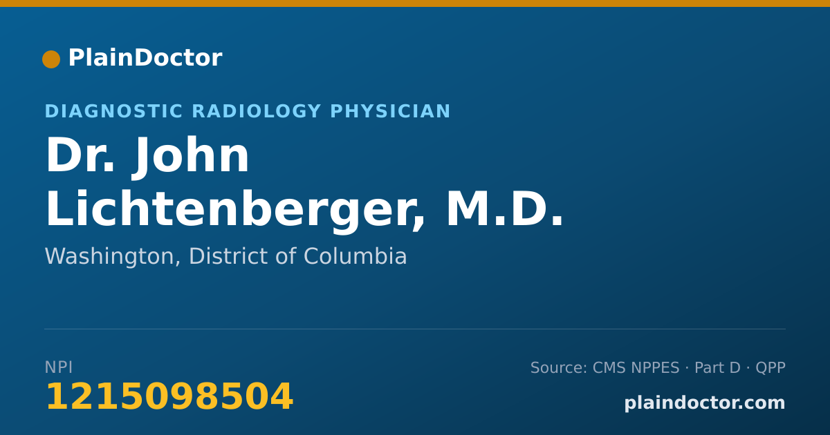 Shareable card for John Lichtenberger, M.D. - Military Health Care Provider, Washington, DC