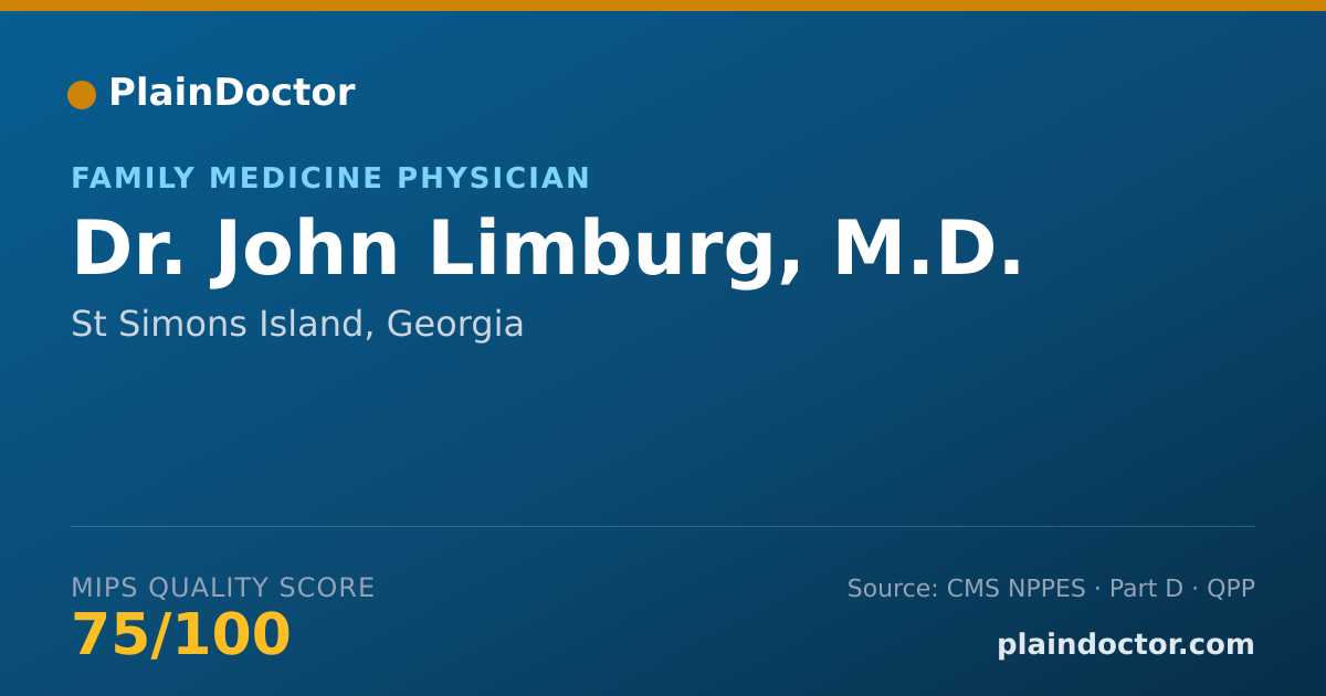 Shareable card for John Limburg, M.D. - Family Medicine Physician, St Simons Island, GA