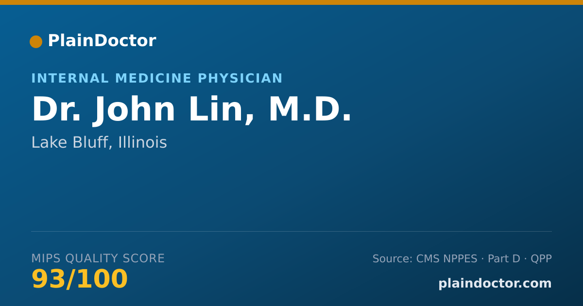 Shareable card for John Lin, M.D. - Internal Medicine Physician, Lake Bluff, IL