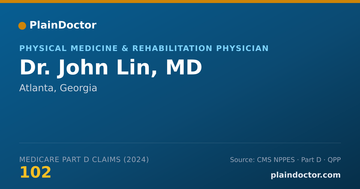 Shareable card for John Lin, MD - Physical Medicine & Rehabilitation Physician, Atlanta, GA