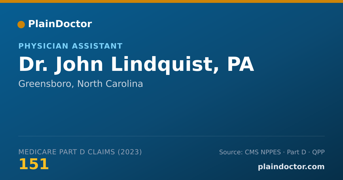 Shareable card for John Lindquist, PA - Physician Assistant, Greensboro, NC
