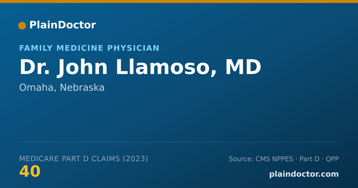 Shareable card for John Llamoso, MD - Family Medicine Physician, Omaha, NE