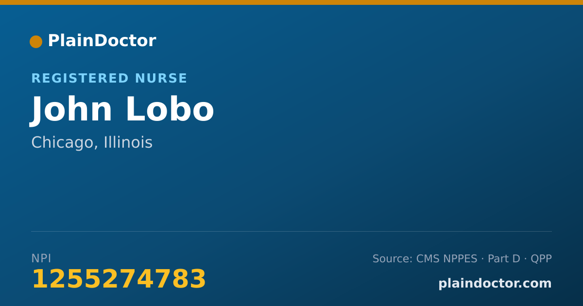 Shareable card for John Lobo - Registered Nurse, Chicago, IL