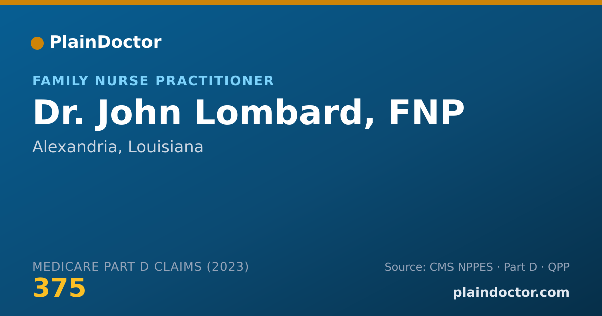 Shareable card for John Lombard, FNP - Family Nurse Practitioner, Alexandria, LA
