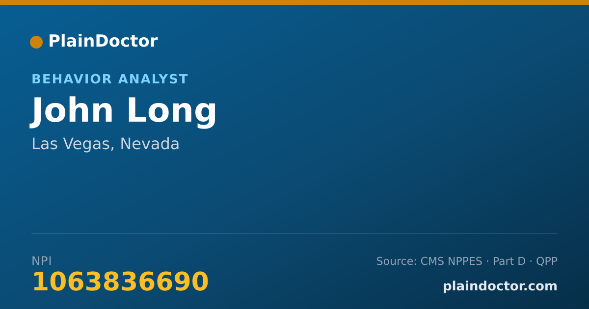 Shareable card for John Long - Behavior Analyst, Las Vegas, NV