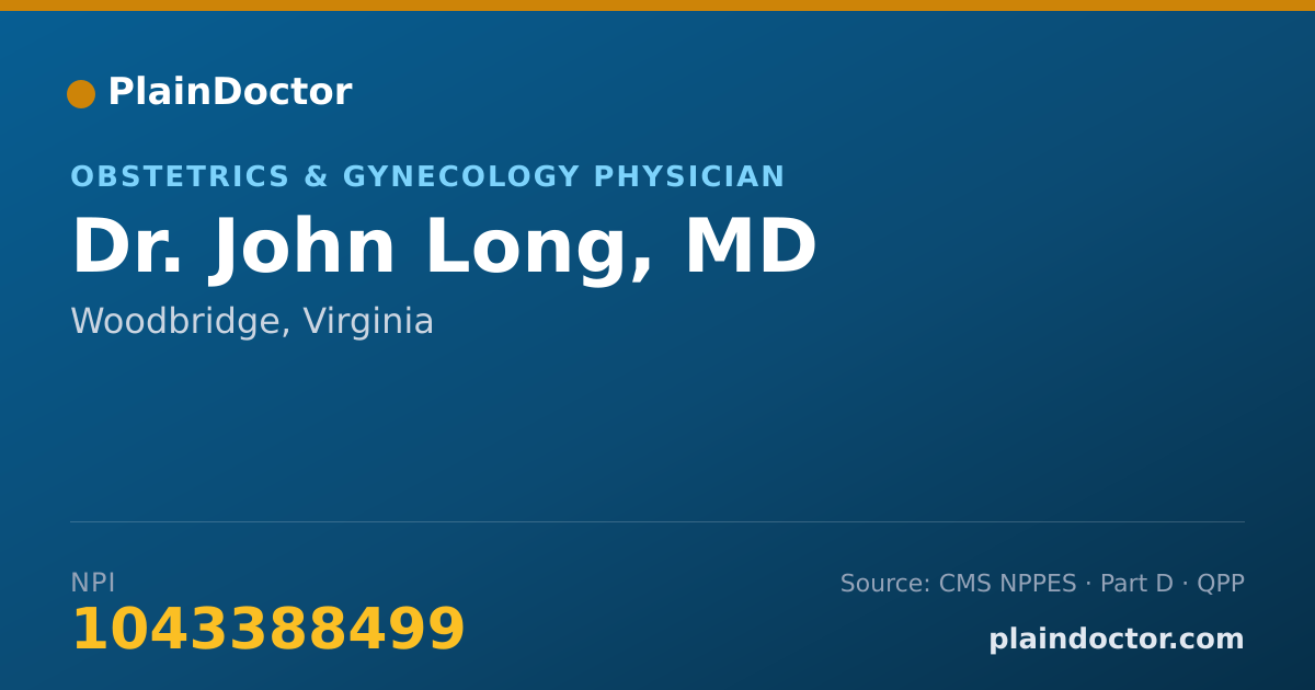 Shareable card for John Long, MD - Obstetrics & Gynecology Physician, Woodbridge, VA