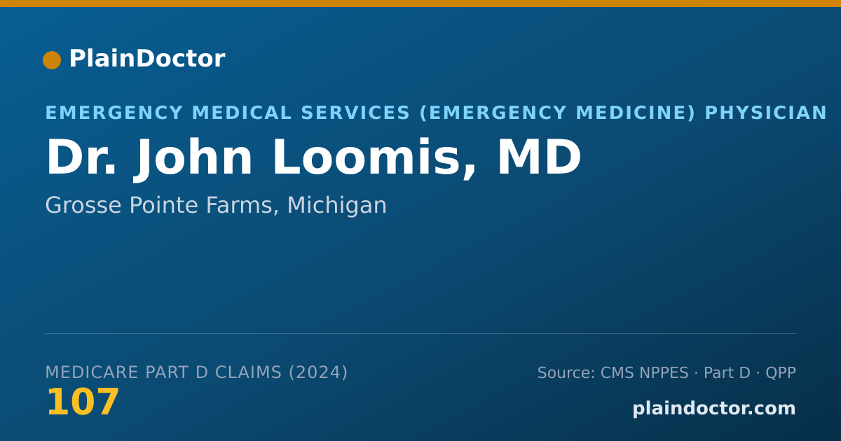 Shareable card for John Loomis, MD - Emergency Medical Services (Emergency Medicine) Physician, Grosse Pointe Farms, MI