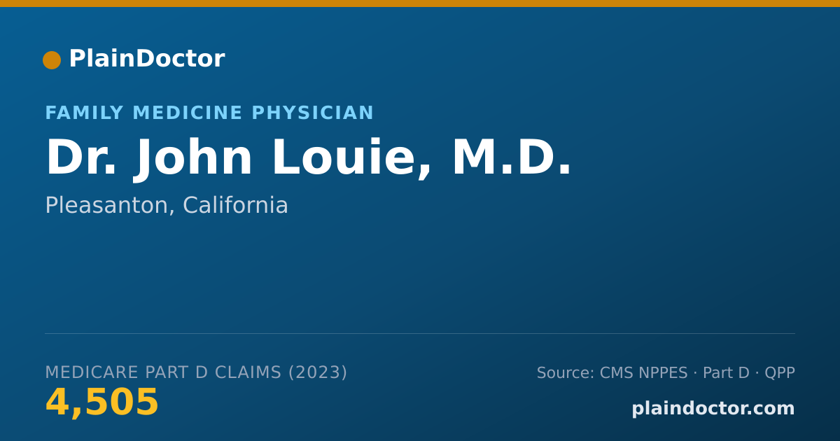 Shareable card for John Louie, M.D. - Family Medicine Physician, Pleasanton, CA