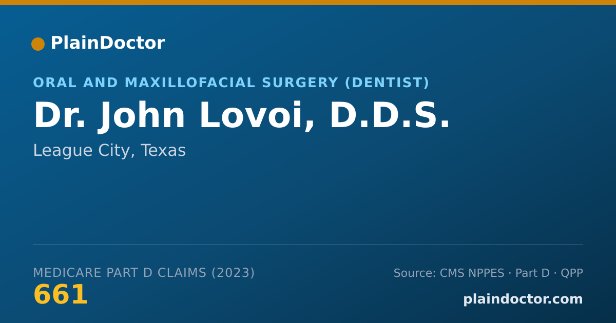 Shareable card for John Lovoi, D.D.S. - Oral and Maxillofacial Surgery (Dentist), League City, TX