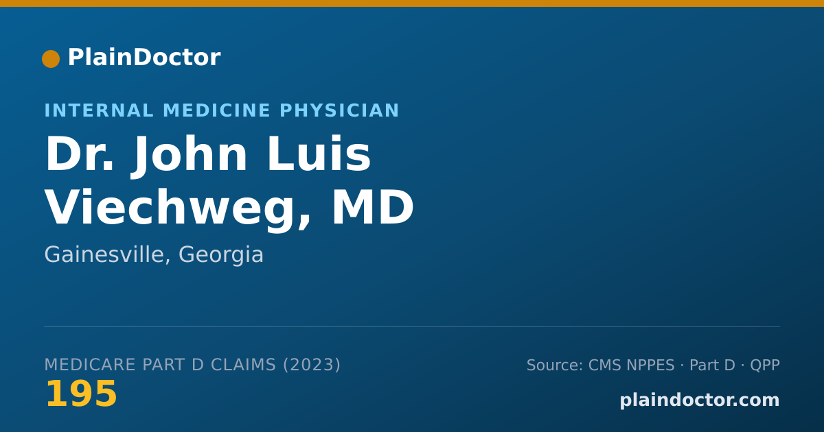 Shareable card for John Luis Viechweg, MD - Internal Medicine Physician, Gainesville, GA