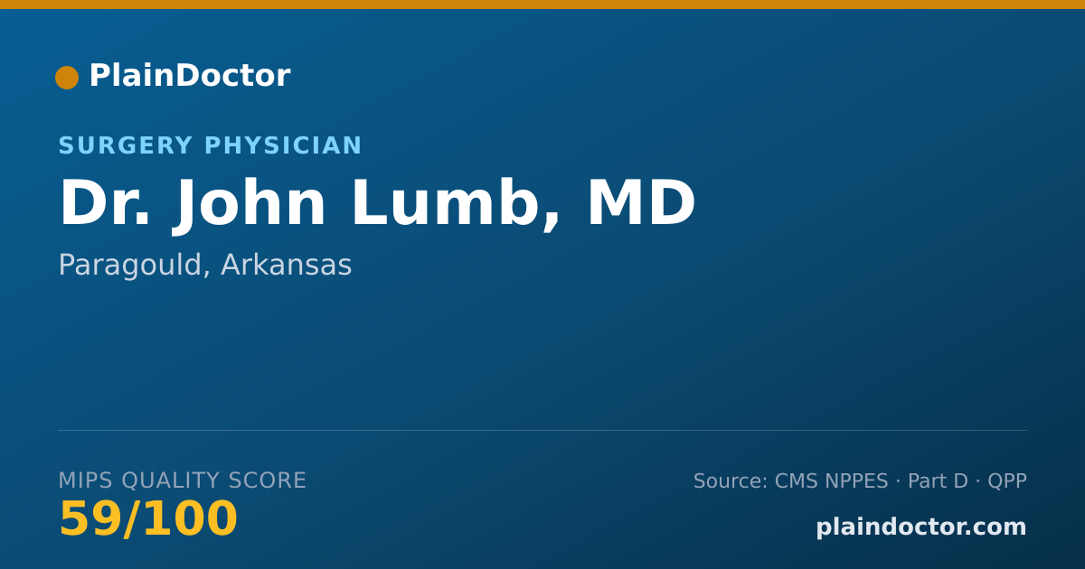 Shareable card for John Lumb, MD - Surgery Physician, Paragould, AR