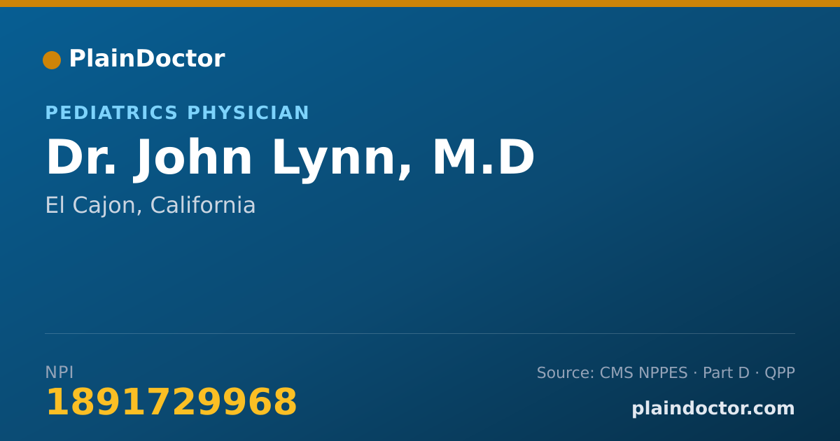 Shareable card for John Lynn, M.D - Pediatrics Physician, El Cajon, CA
