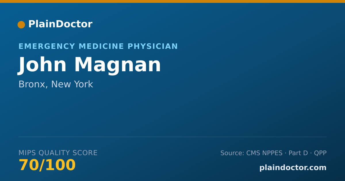 Shareable card for John Magnan - Emergency Medicine Physician, Bronx, NY