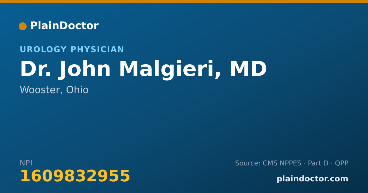Shareable card for John Malgieri, MD - Urology Physician, Wooster, OH