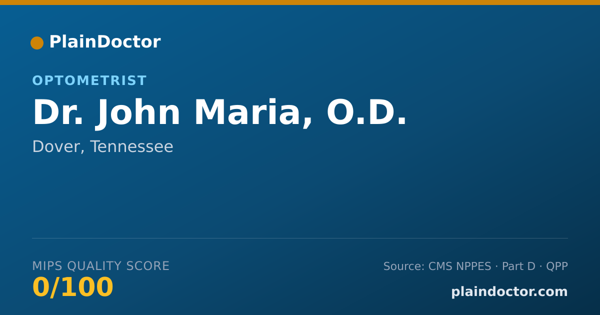 Shareable card for John Maria, O.D. - Optometrist, Dover, TN