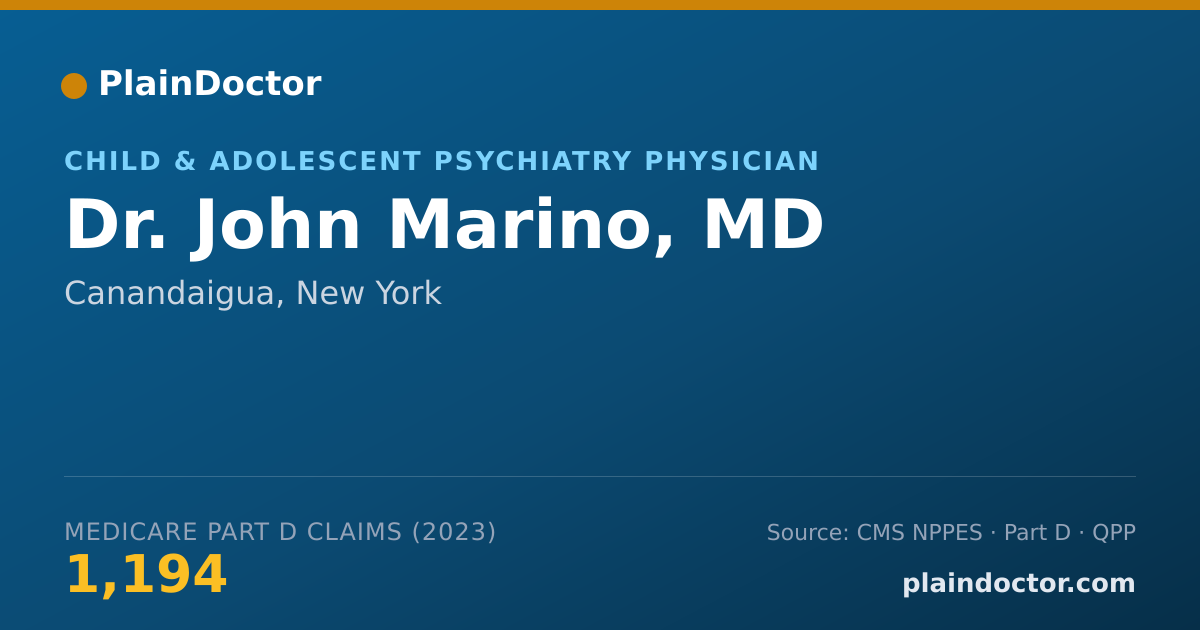 Shareable card for John Marino, MD - Child & Adolescent Psychiatry Physician, Canandaigua, NY