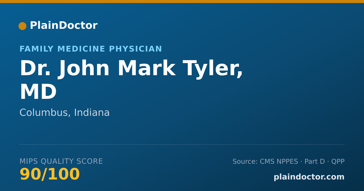 Shareable card for John Mark Tyler, MD - Family Medicine Physician, Columbus, IN