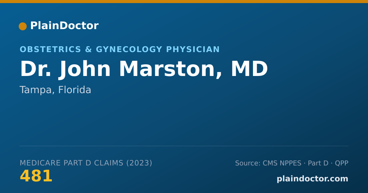 Shareable card for John Marston, MD - Obstetrics & Gynecology Physician, Tampa, FL