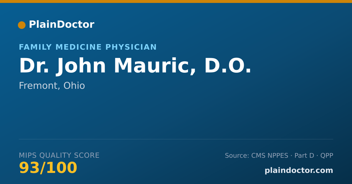 Shareable card for John Mauric, D.O. - Family Medicine Physician, Fremont, OH
