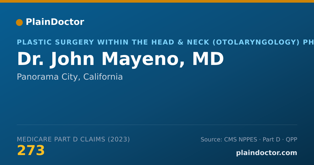 Shareable card for John Mayeno, MD - Plastic Surgery within the Head & Neck (Otolaryngology) Physician, Panorama City, CA