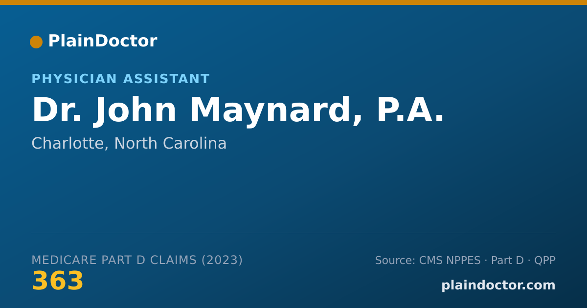 Shareable card for John Maynard, P.A. - Physician Assistant, Charlotte, NC