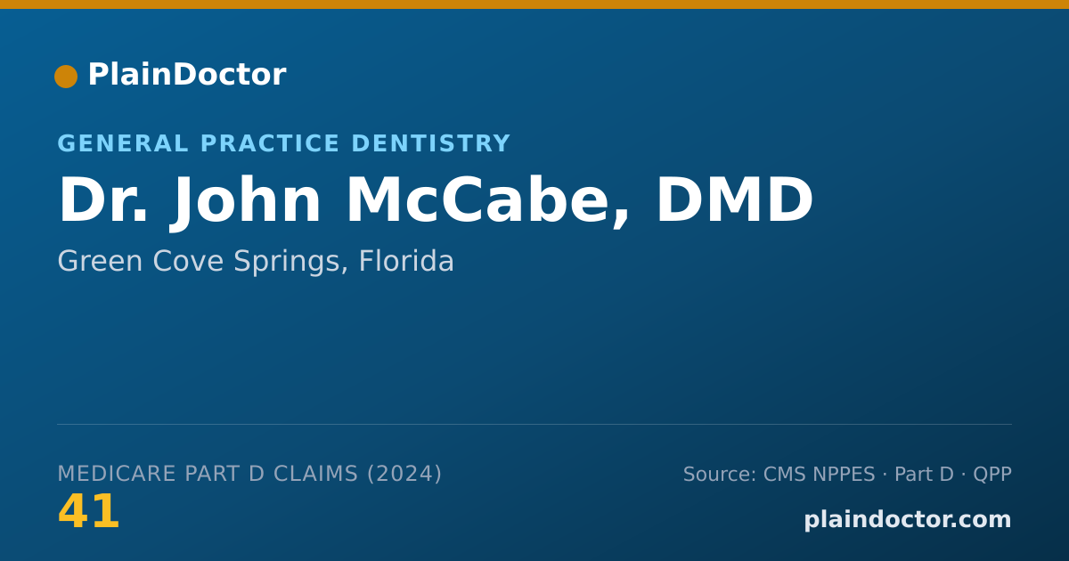 Shareable card for John McCabe, DMD - General Practice Dentistry, Green Cove Springs, FL