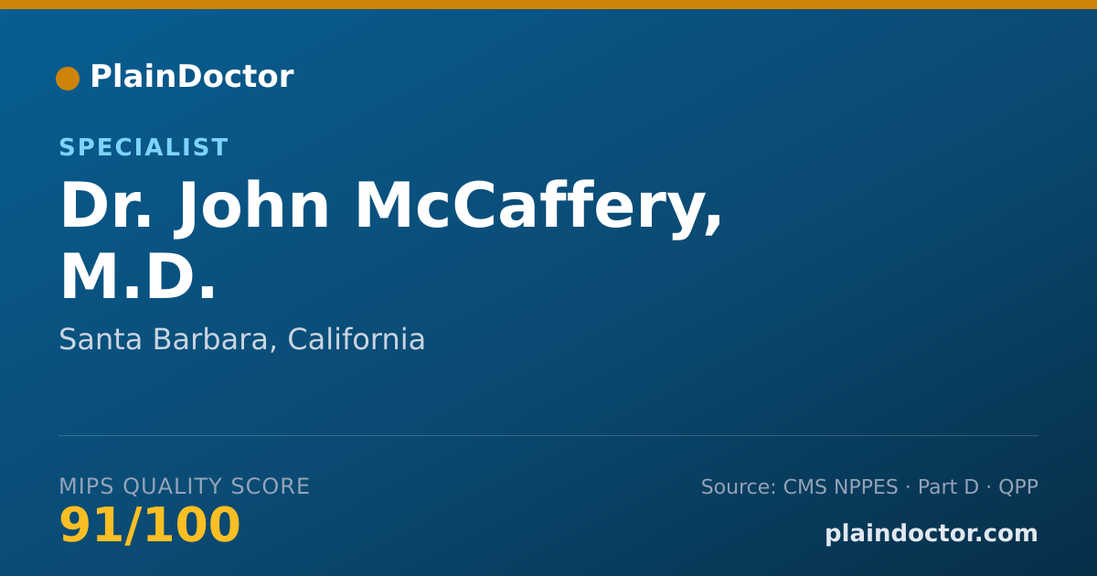 Shareable card for John McCaffery, M.D. - Specialist, Santa Barbara, CA