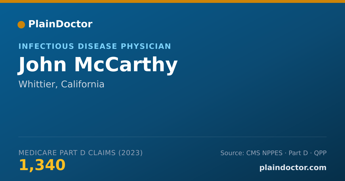 Shareable card for John McCarthy - Infectious Disease Physician, Whittier, CA