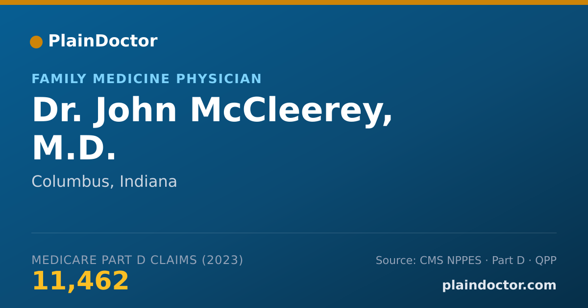 Shareable card for John McCleerey, M.D. - Family Medicine Physician, Columbus, IN