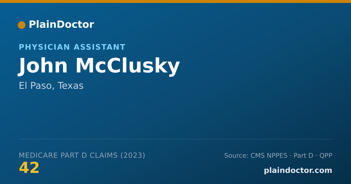 Shareable card for John McClusky - Physician Assistant, El Paso, TX