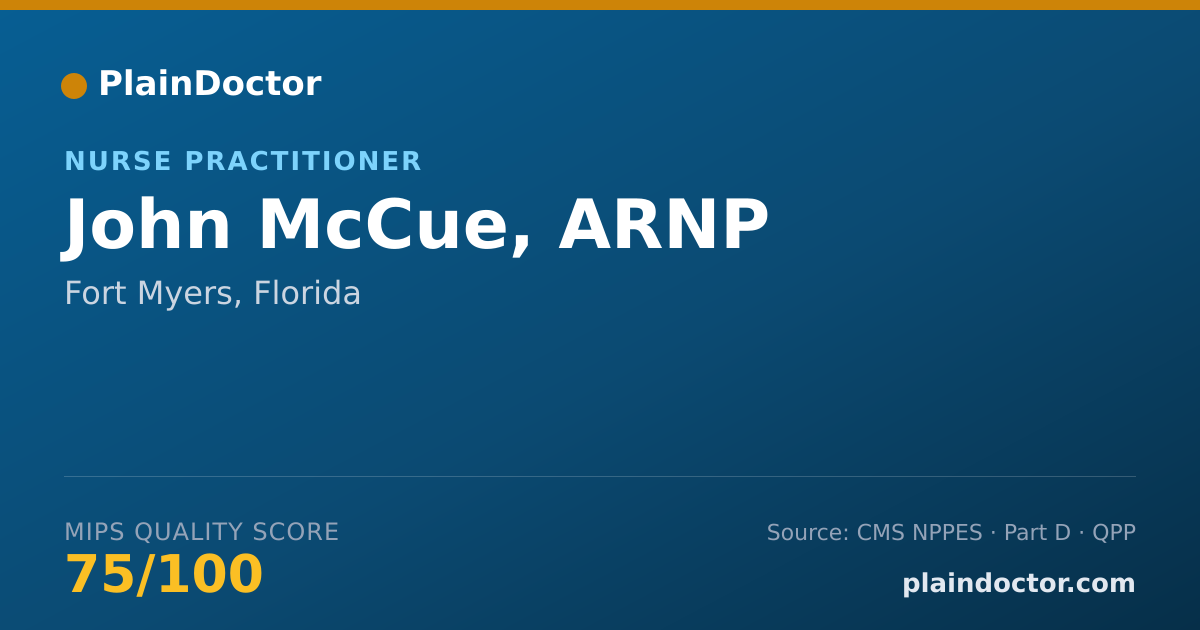 Shareable card for John McCue, ARNP - Nurse Practitioner, Fort Myers, FL