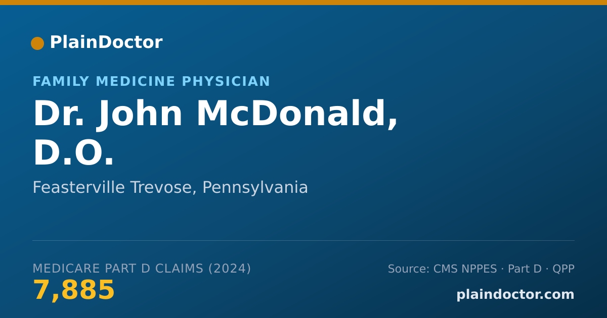Shareable card for John McDonald, D.O. - Family Medicine Physician, Feasterville Trevose, PA