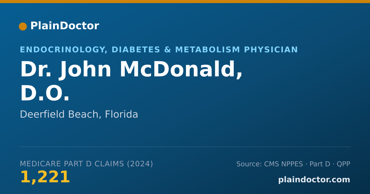 Shareable card for John McDonald, D.O. - Endocrinology, Diabetes & Metabolism Physician, Deerfield Beach, FL
