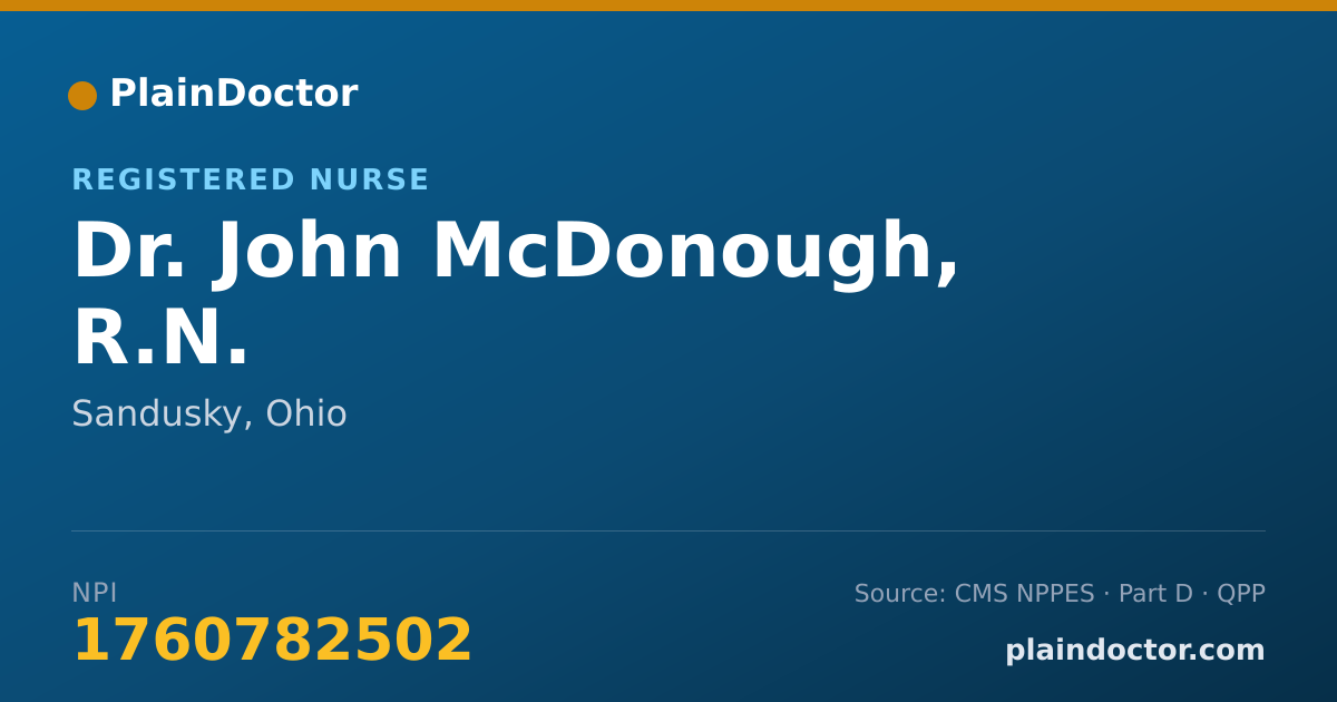 Shareable card for John McDonough, R.N. - Registered Nurse, Sandusky, OH