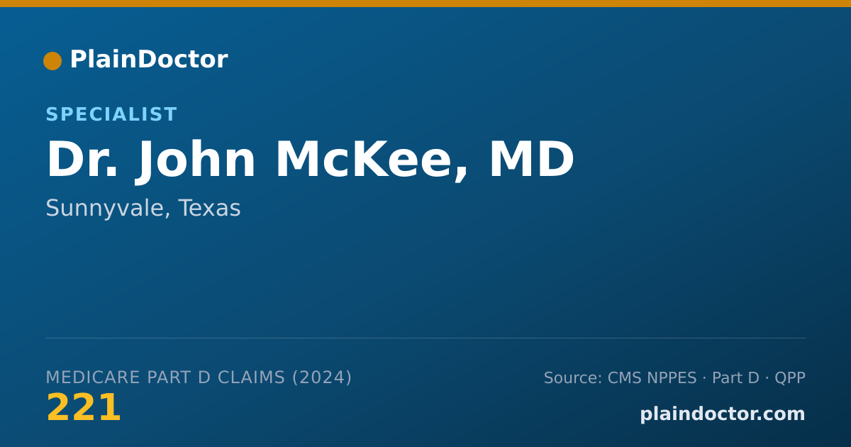 Shareable card for John McKee, MD - Specialist, Sunnyvale, TX