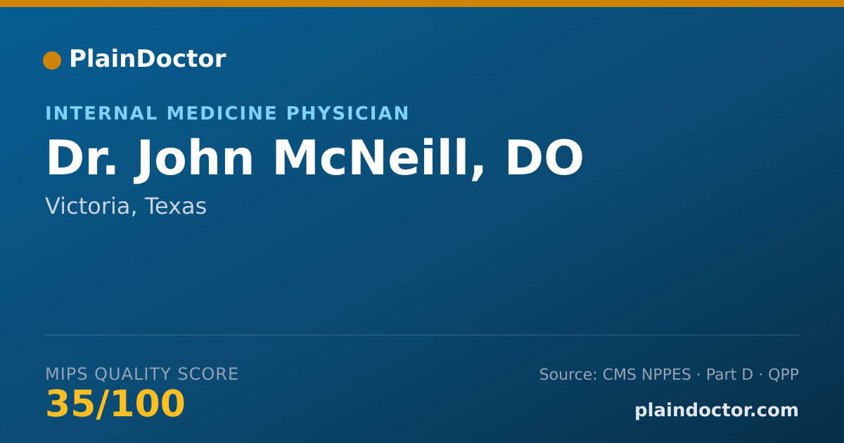 Shareable card for John McNeill, DO - Internal Medicine Physician, Victoria, TX