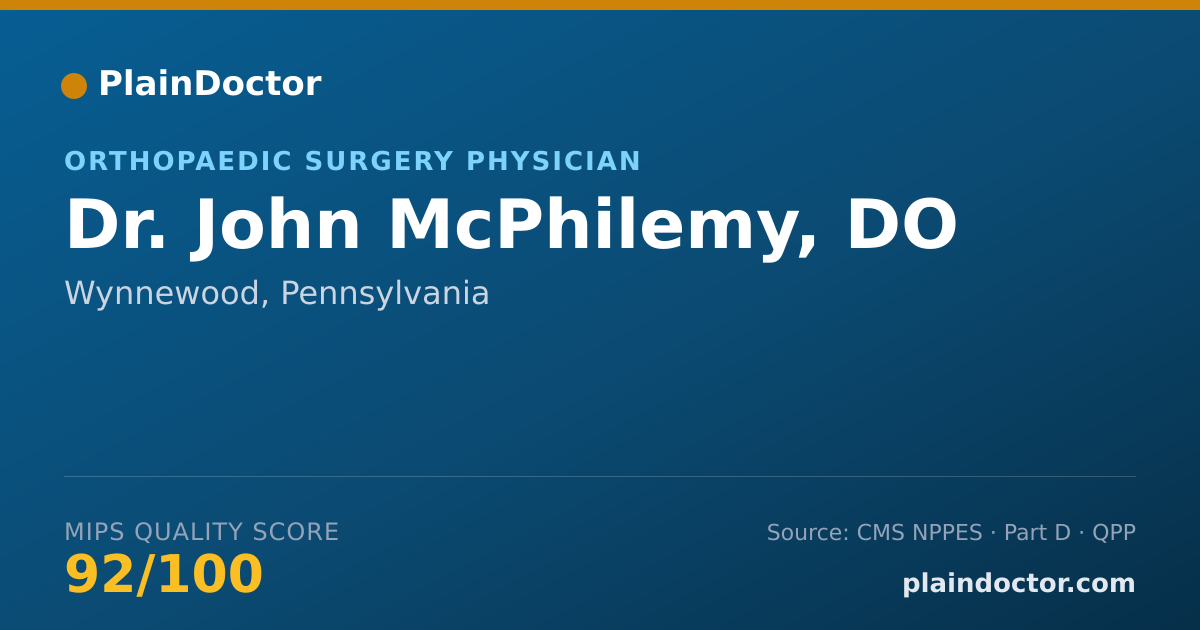 Shareable card for John McPhilemy, DO - Orthopaedic Surgery Physician, Wynnewood, PA
