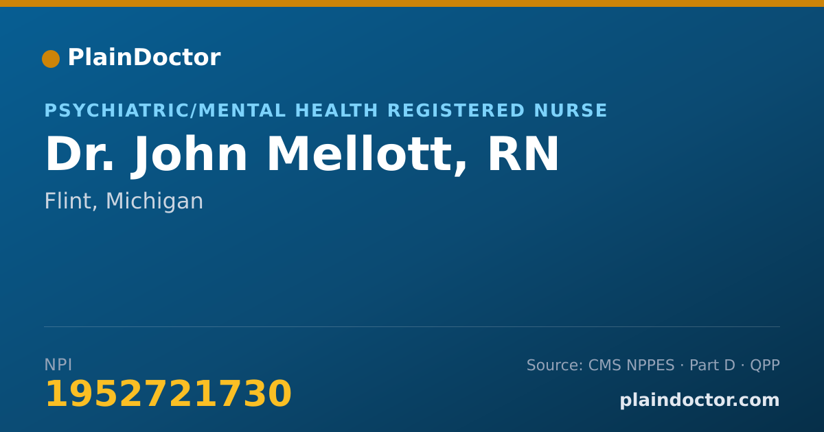 Shareable card for John Mellott, RN - Psychiatric/Mental Health Registered Nurse, Flint, MI