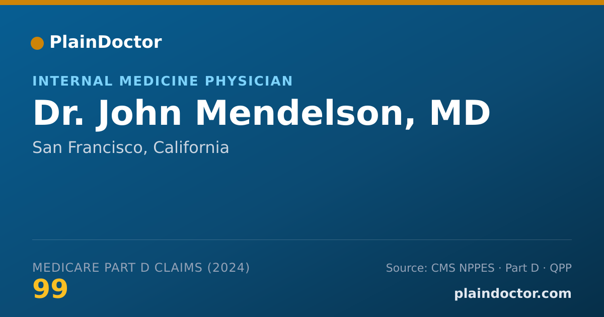 Shareable card for John Mendelson, MD - Internal Medicine Physician, San Francisco, CA