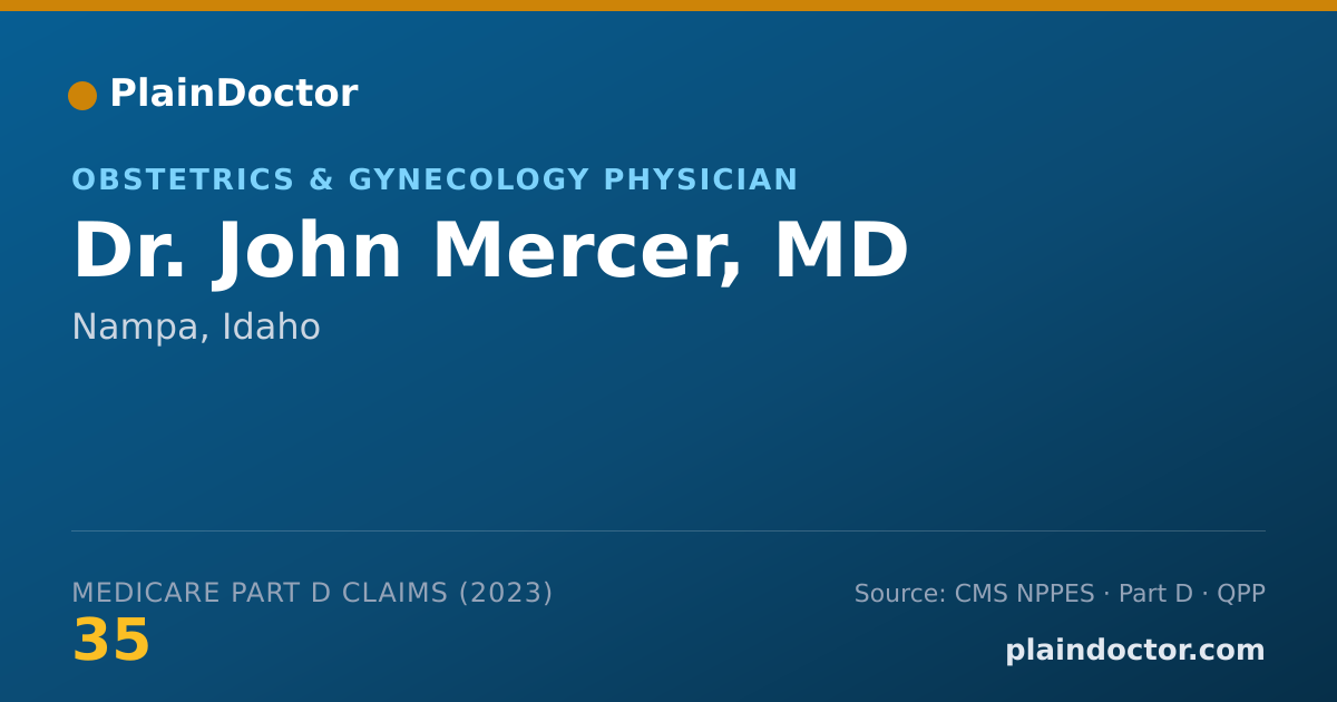 Shareable card for John Mercer, MD - Obstetrics & Gynecology Physician, Nampa, ID