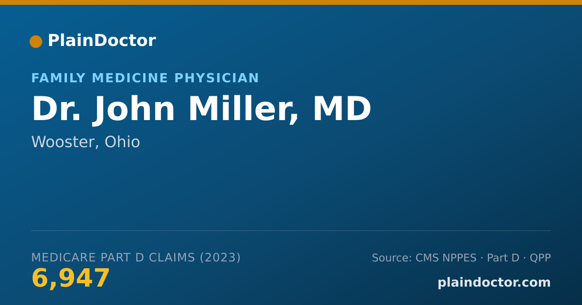 Shareable card for John Miller, MD - Family Medicine Physician, Wooster, OH