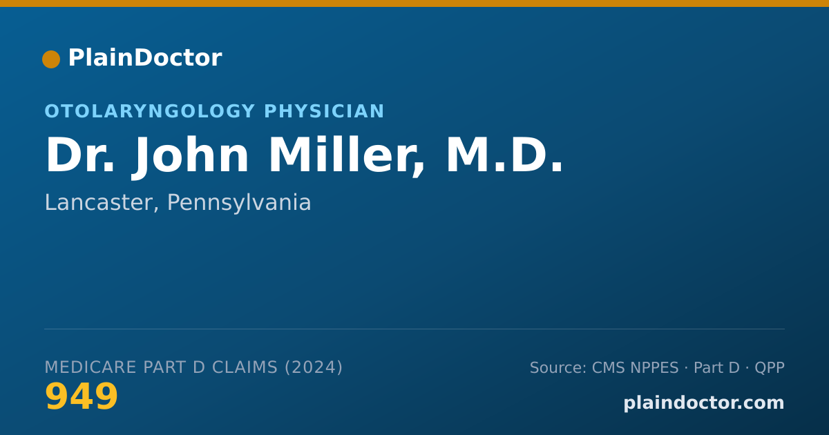 Shareable card for John Miller, M.D. - Otolaryngology Physician, Lancaster, PA