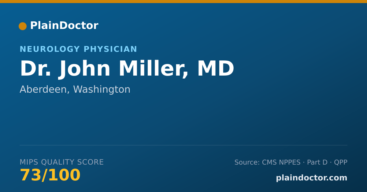 Shareable card for John Miller, MD - Neurology Physician, Aberdeen, WA