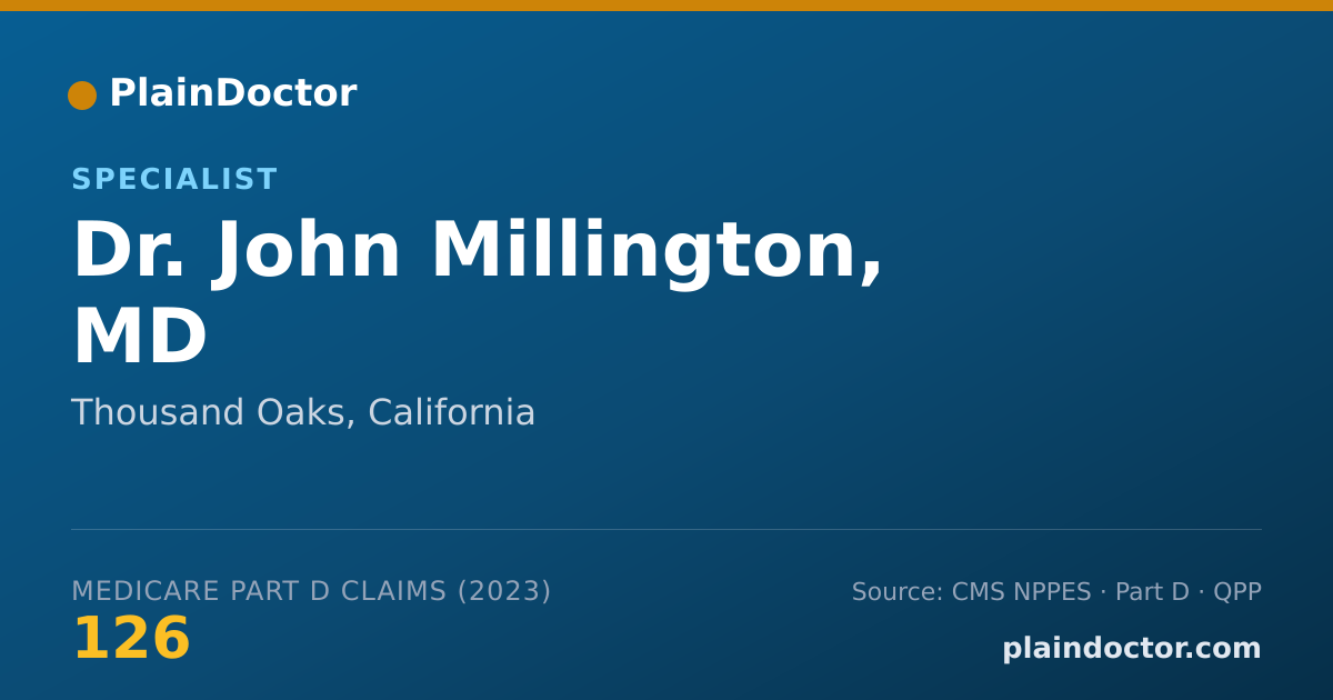 Shareable card for John Millington, MD - Specialist, Thousand Oaks, CA