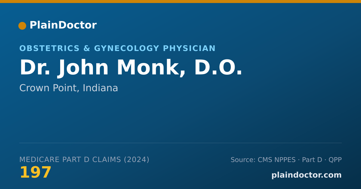 Shareable card for John Monk, D.O. - Obstetrics & Gynecology Physician, Crown Point, IN
